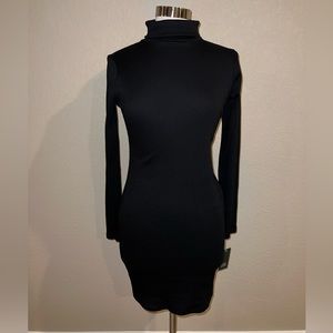 Black turtle neck dress